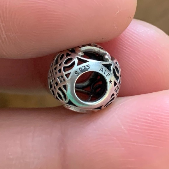 Retired Pandora Vintage K Charm - Silver Bead Alphabet - Picture 6 of 7